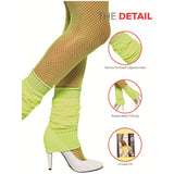 The details on fluro yellow legwarmers