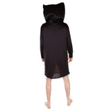 Foam bacon adult costume with plain black back and attached hood.