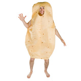 Foam Potato Adult Costume, cream tunic with brown flecks, opening for face and arm holes.