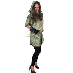Unisex Forest Archer Costume with Tunic and Hooded Cape – Dr Toms ideal for Medieval Festivals