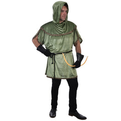 Unisex Forest Archer Costume with Tunic and Hooded Cape – Dr Toms ideal for Medieval Festivals