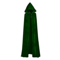 Deluxe Forest Green Velvet Hooded Cape Cloak Adult