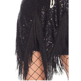 Black foxtrot flapper dress hemline detail