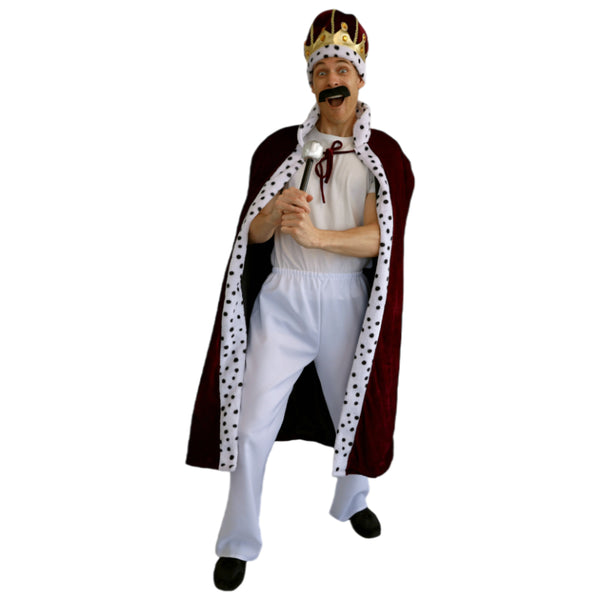 Freddie Royal Cape red and white costume cape front view