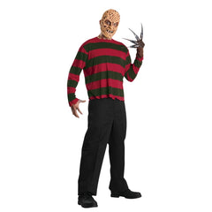 Freddy Krueger Adult Costume Top & Mask - Nightmare on Elm Street, licensed long sleeve top and mask.