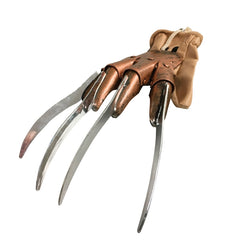 Freddy Krueger adult glove with metallic-look plate and plastic blades