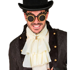cream frilled jabot costume accessory front