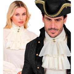 cream frilled jabot costume accessory front