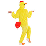Adult plush chick costume with hood and attached tail