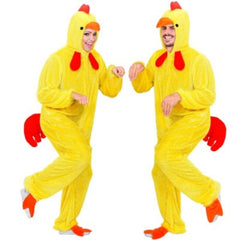 Funny chick hooded jumpsuit costume with attached tail