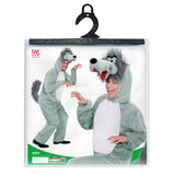 Wolf costume set in packaging with two people wearing the costumes.