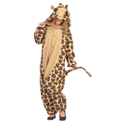 Adult giraffe onesie costume with hood – available to hire in Brisbane
