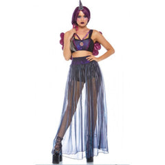 Galaxy unicorn ladies costume by Leg Avenue with colourful cosmic print top and shorts