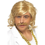 Game Show Host Kit with blonde wig and moustache for 70s retro costumes