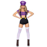 Cosplay costume short shorts with braces and mid riff top hat