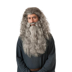 Gandalf Wig and Beard Set, quality grey wig with waves and long beard.