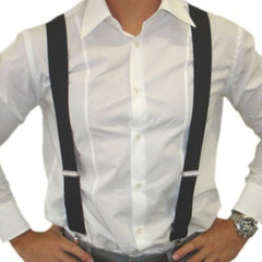 1920s gangster-style braces in black adjustable costume suspenders 
