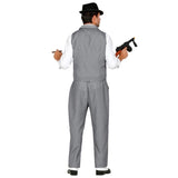 Gangster costume grey pinstripe back view matching pants