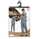Gangster costume grey pinstripe set packaging