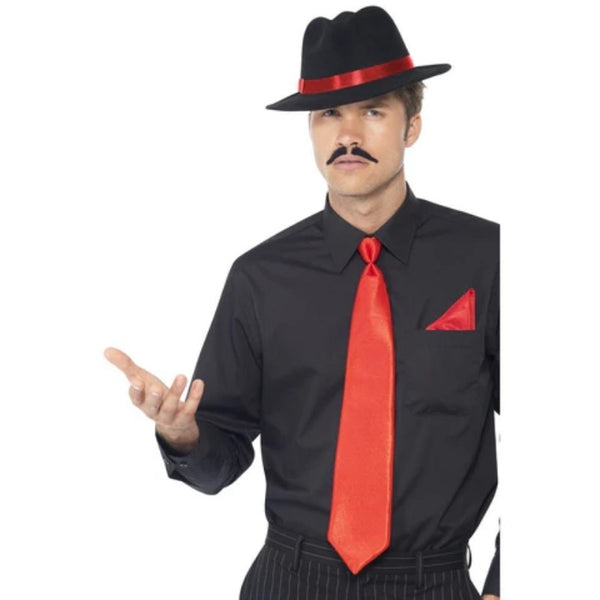 Gangster Kit - Red includes trilby, red tie and hankerchief