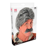 storybook character wig grey with moustache costume 