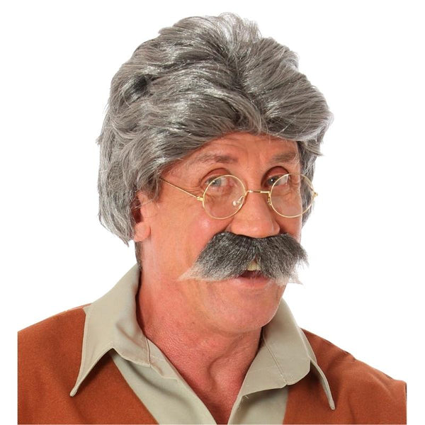 grey geppetto wig with moustache costume