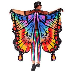 Giant rainbow butterfly wings costume accessory