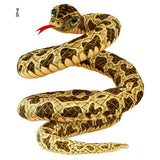 Large realistic snake prop with brown scale pattern for Halloween and jungle decorations