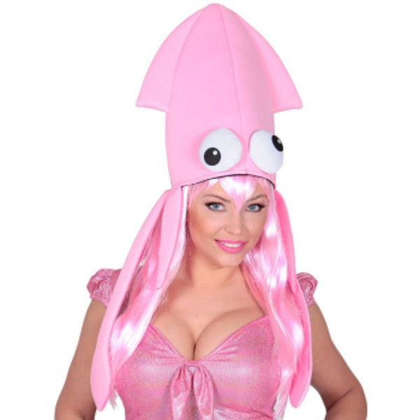 Giant pink squid hat