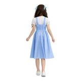 Back view of Girls Classic Blue Gingham Dress Costume