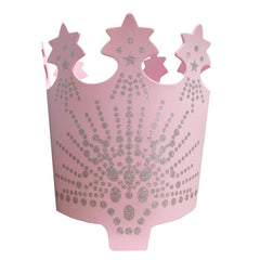 Glinda The Good Witch Crown - Child, made of pink foam embellished with silver glitter.