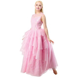 Glinda inspired costume hire Brisbane showing layers of pink tulle and beaded bodice