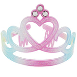 Glitter Rainbow Heart Tiara – colourful plastic fantasy crown