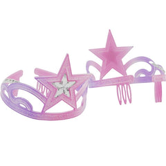 Glitter rainbow star tiara with colourful translucent star design