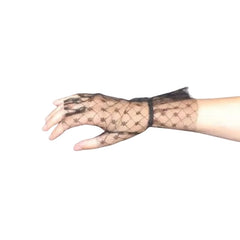 Gloves - Black Lace Fingerless, adult size.