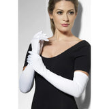 Gloves - Long White - Smiffys 52cm long.