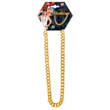 Large gold chain necklace accessory for disco and music themed parties
