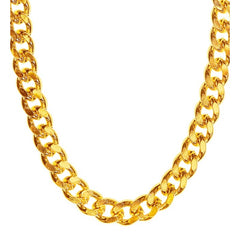 Gold chain necklace costume accessory for retro and hip hop themed outfits