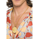 Gold coin medallion necklace for 70s, pirate, or Roman costumes