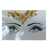 Gold Diamante Face Jewels for festivals, princess costumes, and disco parties