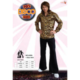 Gold Disco Dude Shirt men's 70s disco shirt packaging