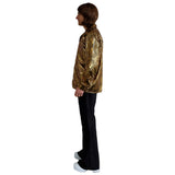 Men's Gold Disco Dude Shirt black and gold retro print side view