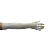 Gold elbow-length satin gloves for costumes