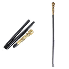 Collapsible dancing cane costume accessory with gold handle.