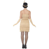 Gold fringed flapper dress for gatsby parties