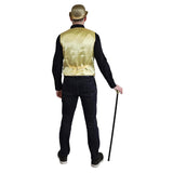 Gold sequin adult vest with satin back and sequin front
