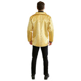Mens Gold Sequin Jacket for Disco and Retro Parties – Back View