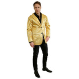 Alternative view of gold sequin jacket 