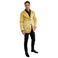 Mens Gold Sequin Disco Jacket for 70s Retro Costumes