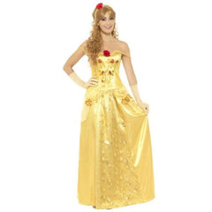 Golden Princess Ladies Costume fairytale princess dress in yellow